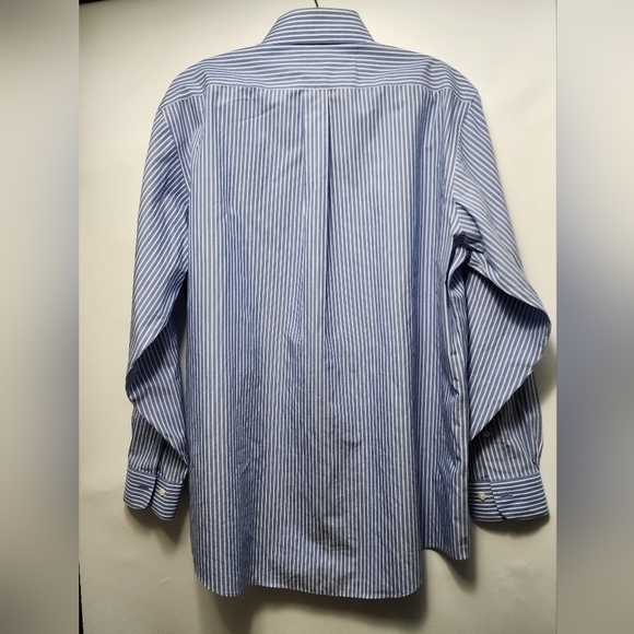 Brooks Brothers 16 1/2-4/5 Blue White Striped Button Down Dress Shirt‎ - Picture 12 of 13